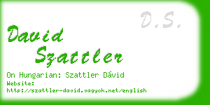 david szattler business card